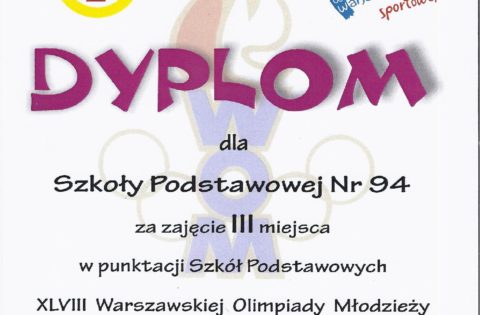 XLVIII WARSZAWSKA OLIMPIADA MŁODZIEŻY W RELACJI SZKOLNEJ