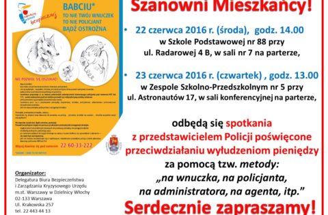 Spotkania w sprawie bezpieczeństwa seniorów